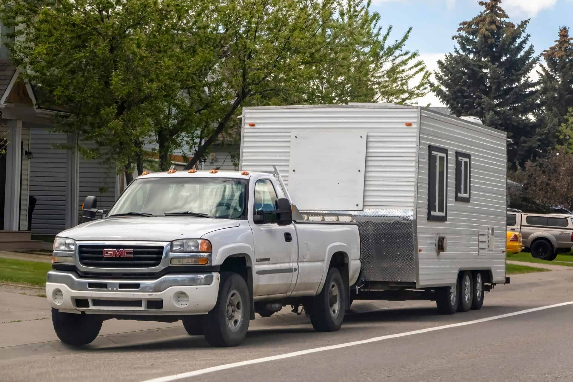 truck pulling a trailer